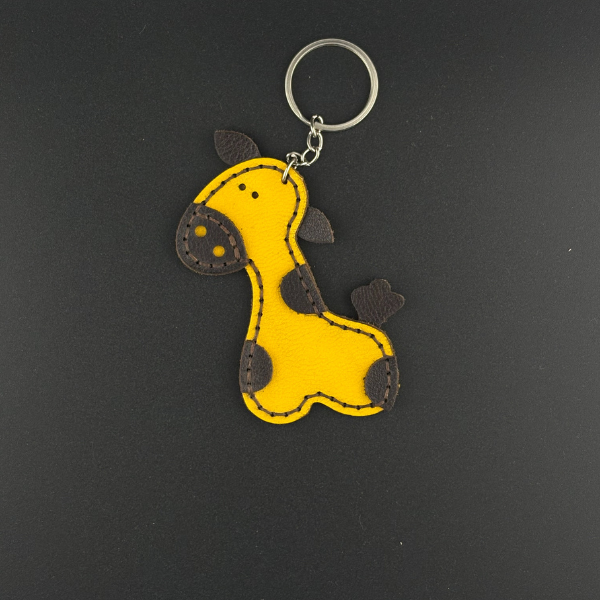 جاکلیدی چرمی زرافه دوخته شده از چرم بزی طبیعی