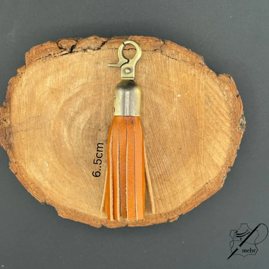 جاکلیدی چرم طبیعی طرح ریش ریشی