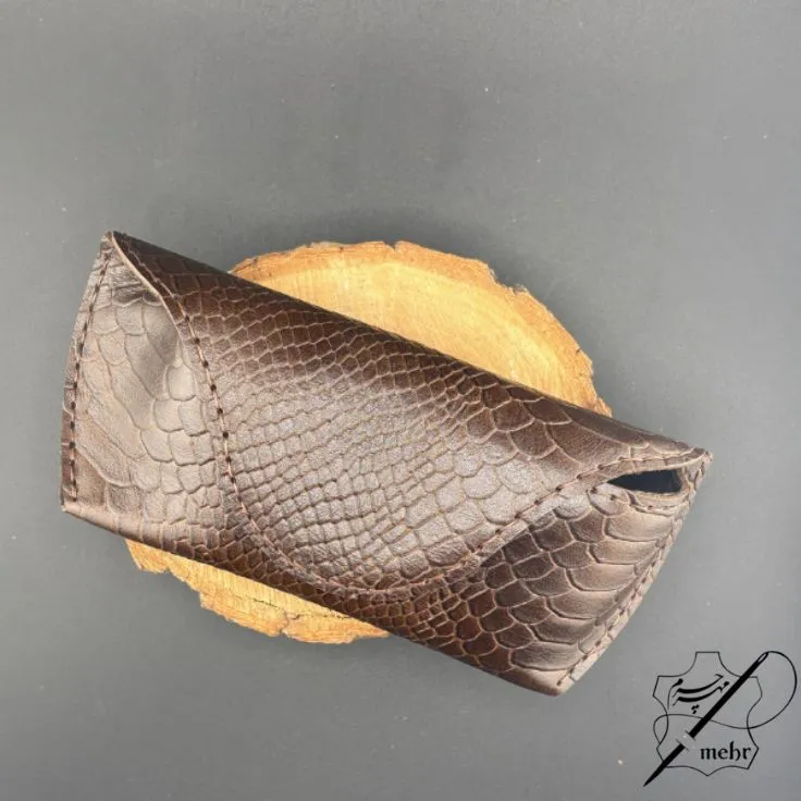 کیف عینک چرم طبیعی دست دوز